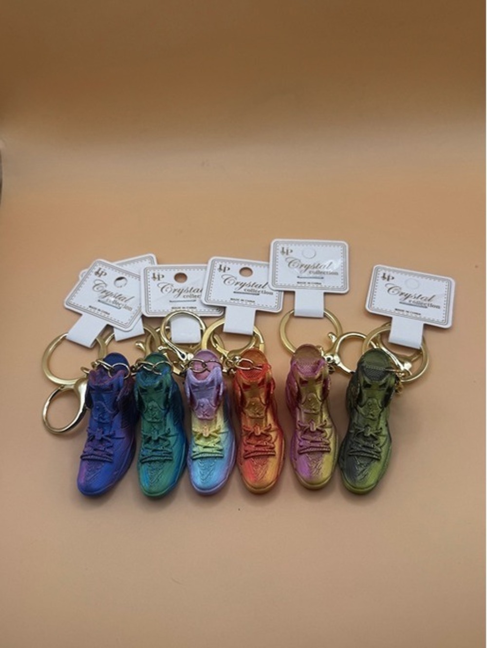 Colorful Sneakers inspired Keychains 6 Pk New